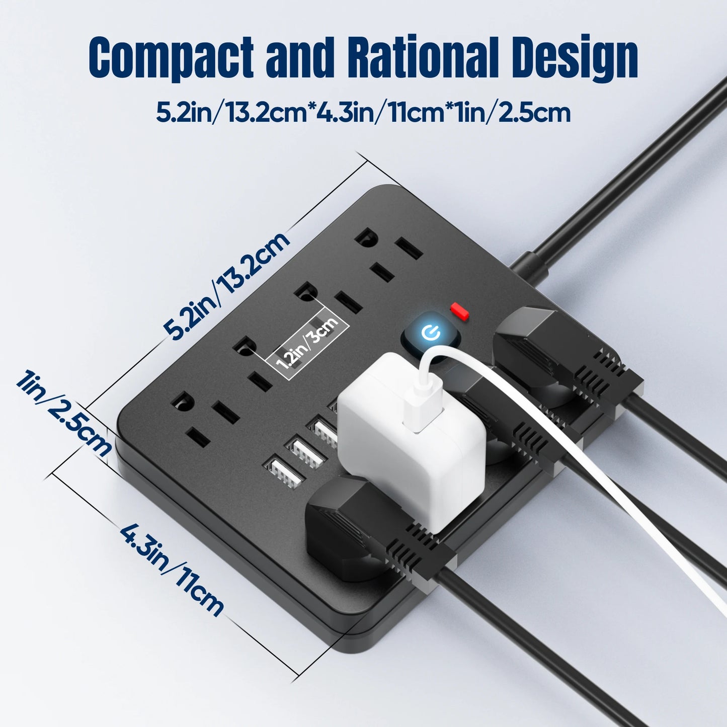 14-in-1 Power Strip with USB-C & Surge Protection