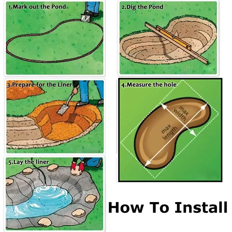 Heavy Duty Waterproof Pond Liner – 5x10ft Durable Garden & Fish Pond Sheet