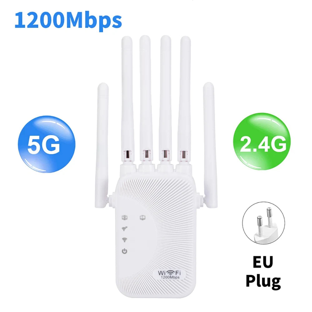 Kebidumei 1200Mbps Dual Band WiFi Booster – Home & Office Range Extender