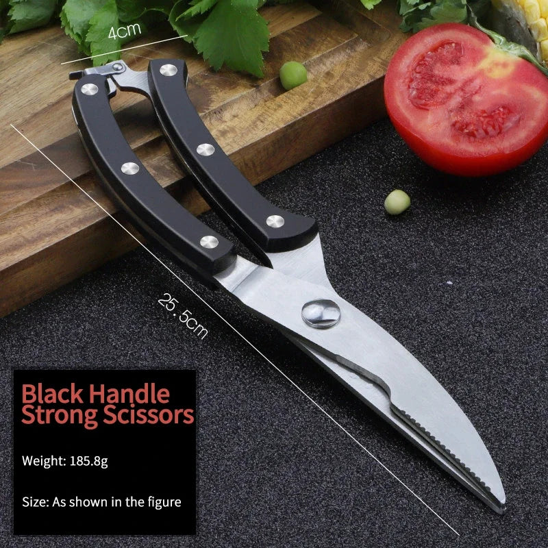 Sharp Stainless Steel Kitchen Scissors – Multi-Purpose Cooking Tool