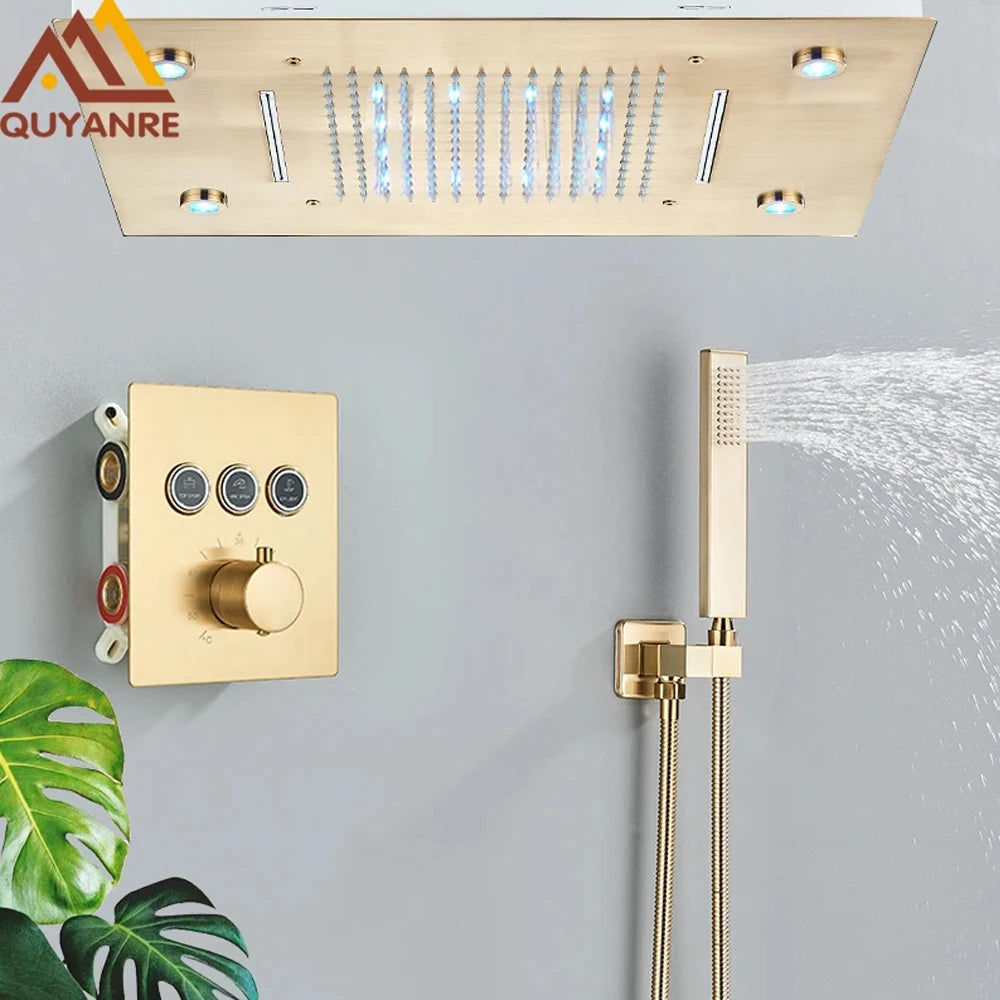LED Digital Rainfall Shower System with Handheld
