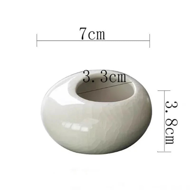 Mini Ceramic Succulent Planter – Ice-Cracked Glaze Vase