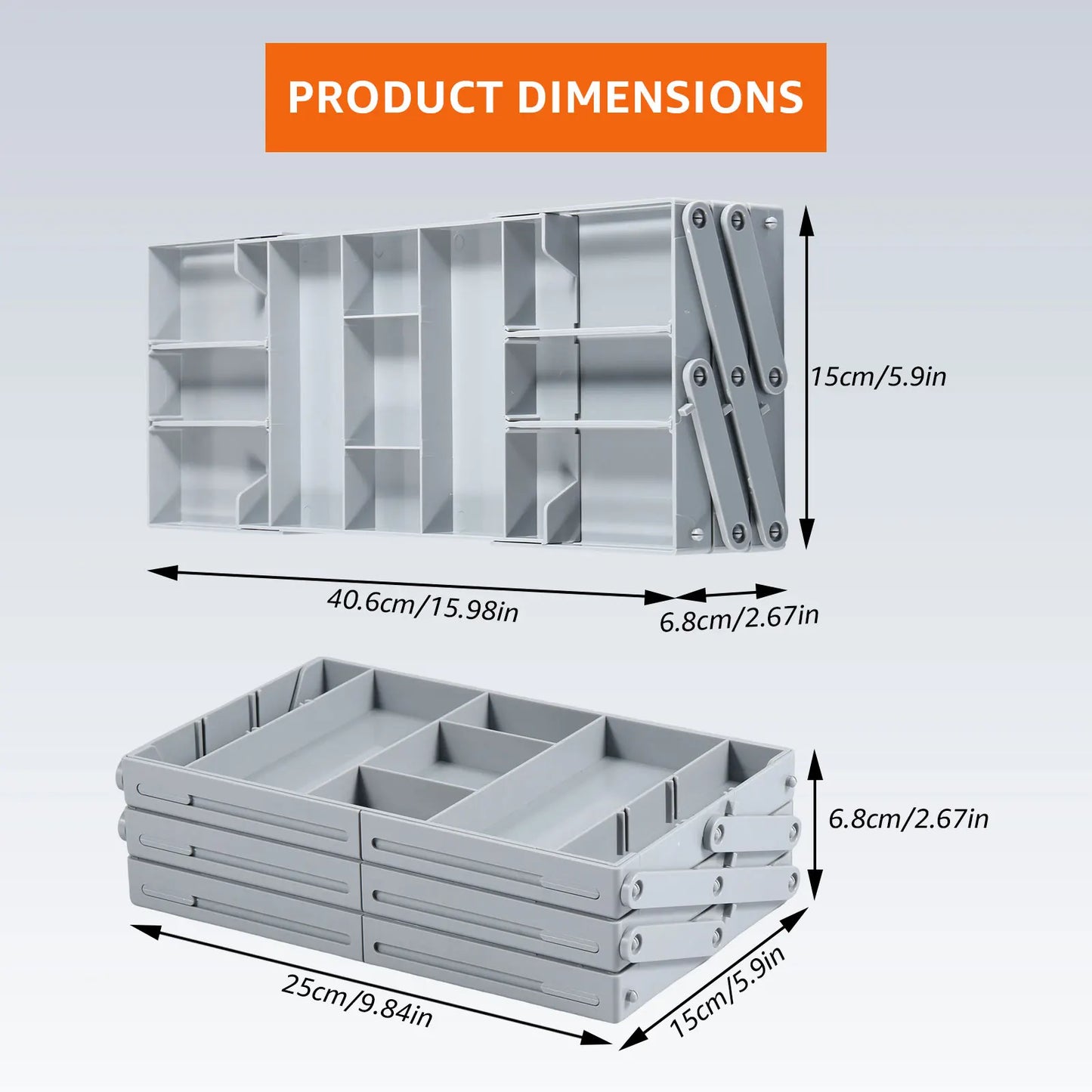 Expandable Foldable Drawer Organizer – 2/3 Tier Multi-Level Storage