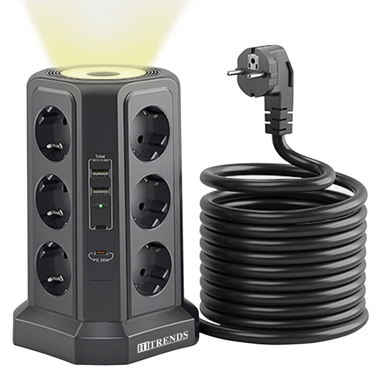 12-in-1 Power Strip USB-C Night Light | 4000W