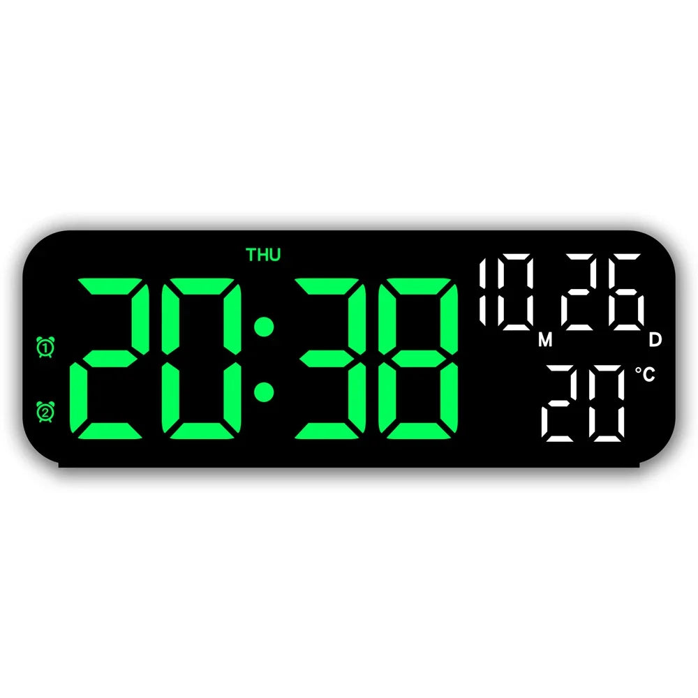 Smart LED Alarm Clock with Temperature & Voice Control