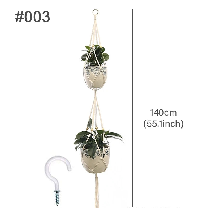 Macrame Plant Hanger – Handmade Boho Hanging Planter