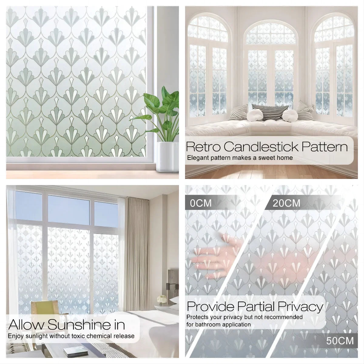 Frosted Window Privacy Film – Static Cling & UV Protection