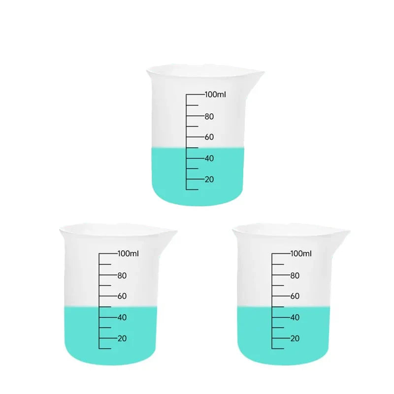Silicone Measuring Cups 3PCS – 100ml for Resin & Crafts