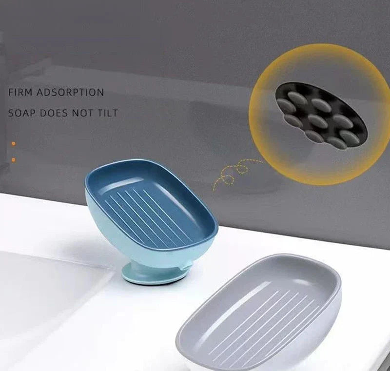Self Draining Suction Soap Holder – Bathroom & Kitchen Soap Dish