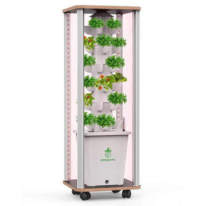 Hydroponic Tower Garden Kit – 30 Pod Indoor Vertical Grow System with LED & Auto Watering