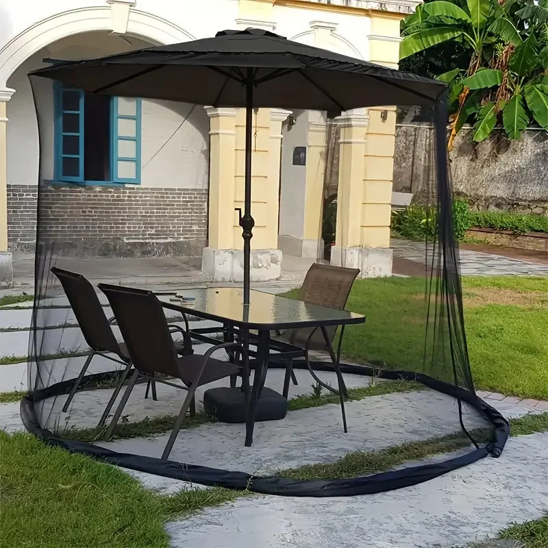 Patio Umbrella Mosquito Net – Zipper & Adjustable Fit