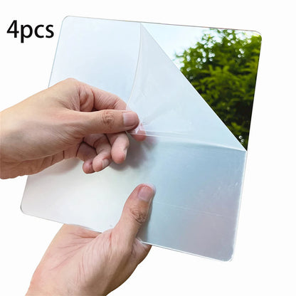 4pcs Square Mirror Wall Stickers – Stylish DIY Home Decor