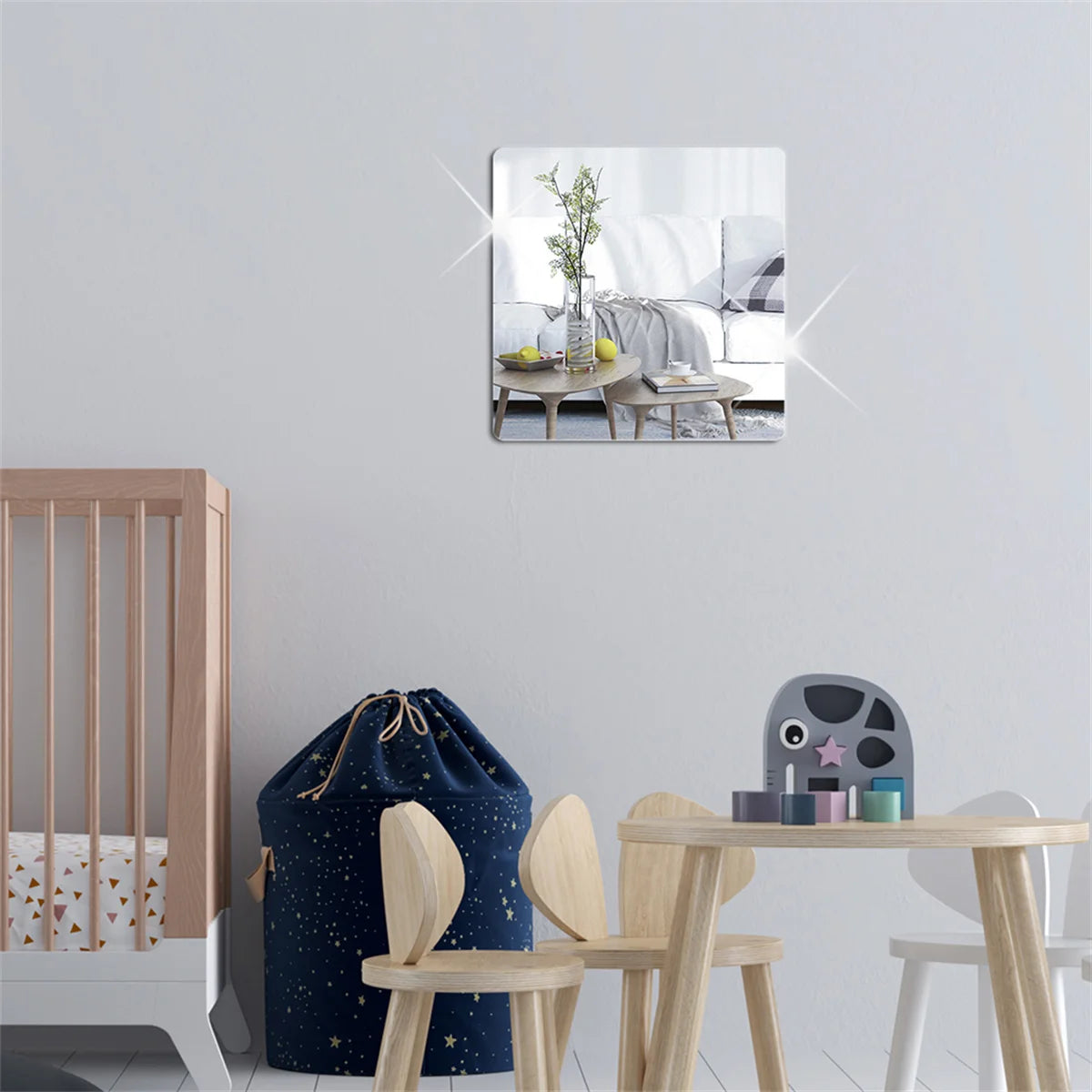 4pcs Square Mirror Wall Stickers – Stylish DIY Home Decor