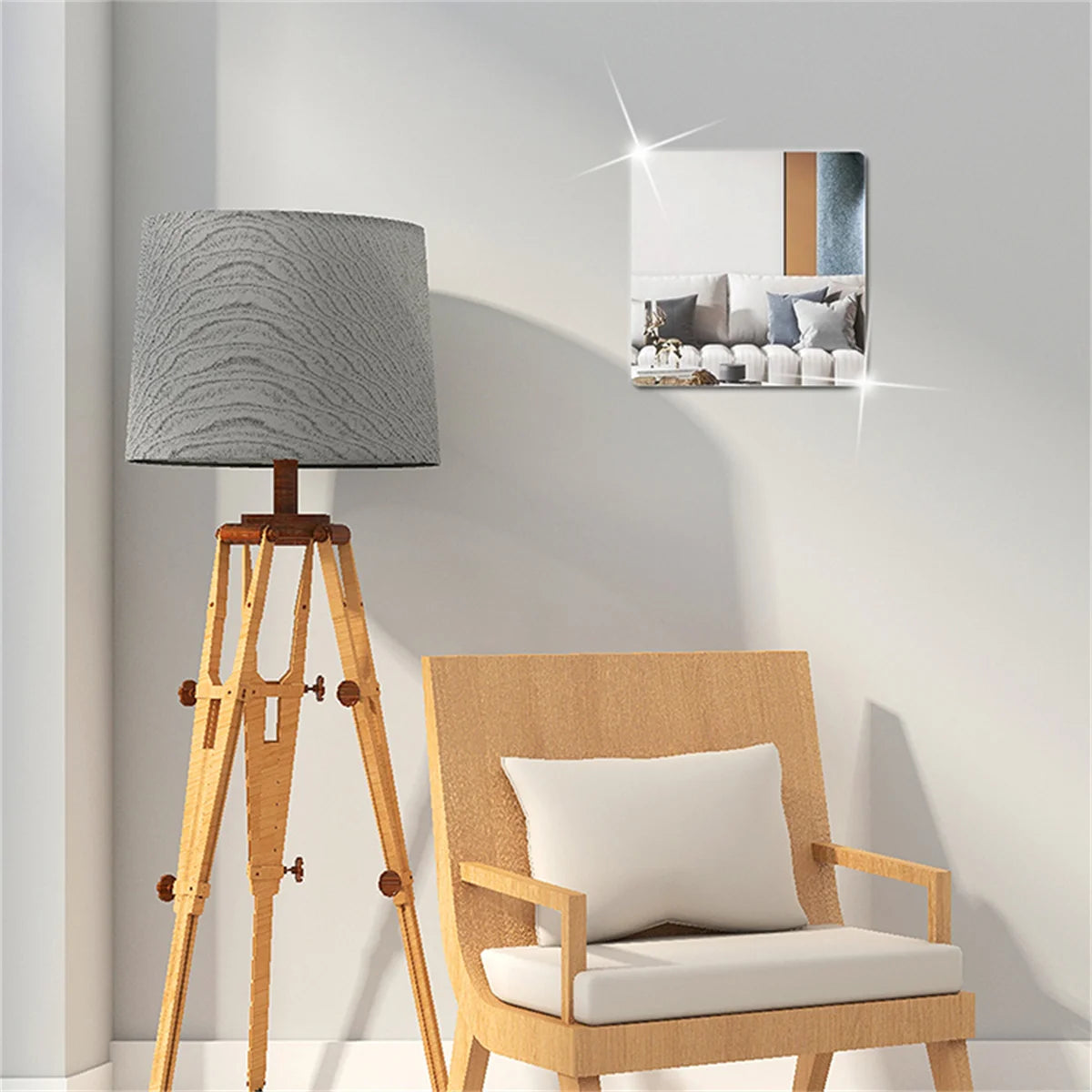 4pcs Square Mirror Wall Stickers – Stylish DIY Home Decor