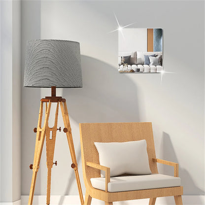 4pcs Square Mirror Wall Stickers – Stylish DIY Home Decor