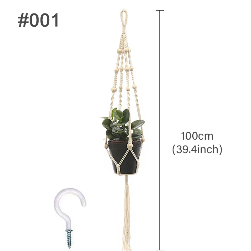 Macrame Plant Hanger – Handmade Boho Hanging Planter