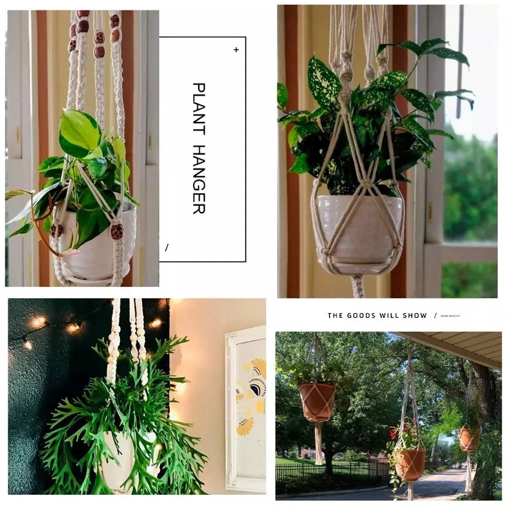 Macrame Plant Hanger – Handmade Boho Hanging Planter