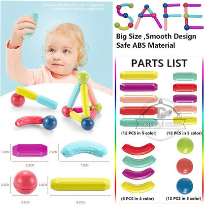 Magnetic Building Blocks Set – STEM Educational Construction Toy for Kids