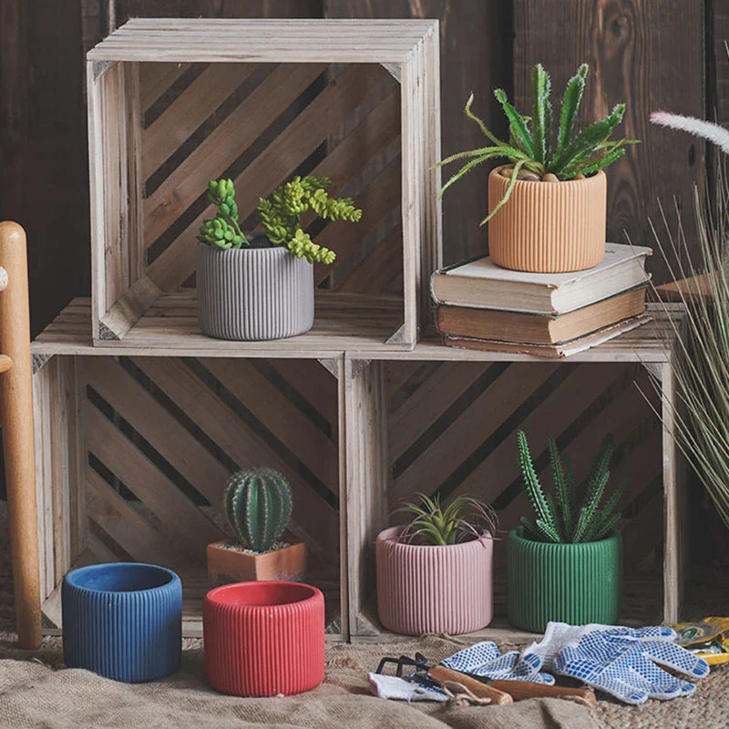 Stripe Silicone Flowerpot & Candle Mold – DIY Planter Kit