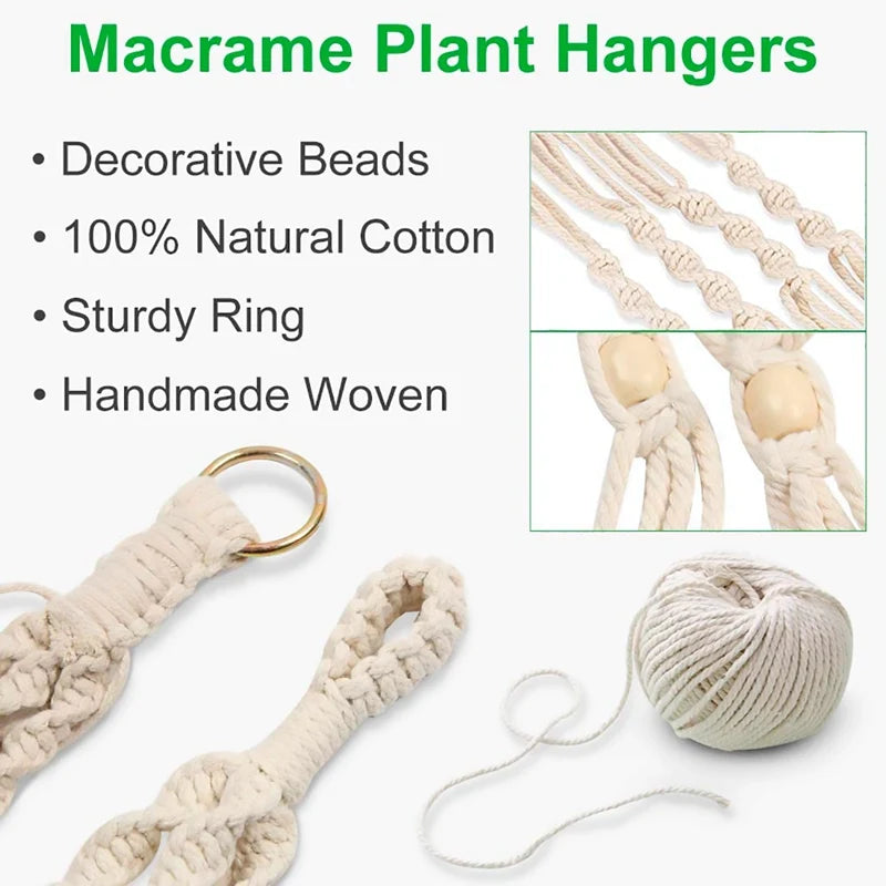 Macrame Plant Hanger – Handmade Boho Hanging Planter