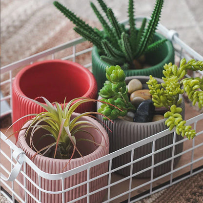 Stripe Silicone Flowerpot & Candle Mold – DIY Planter Kit