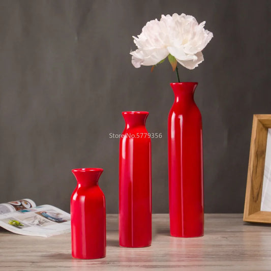 Red & Blue Ceramic Wedding Vase – Modern Home Decor