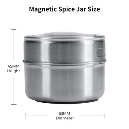 Magnetic Stainless Steel Spice Jars – Kitchen Storage Set