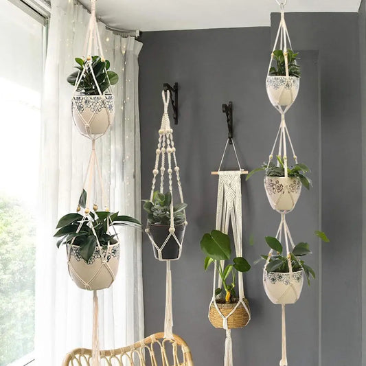 Macrame Plant Hanger – Handmade Boho Hanging Planter