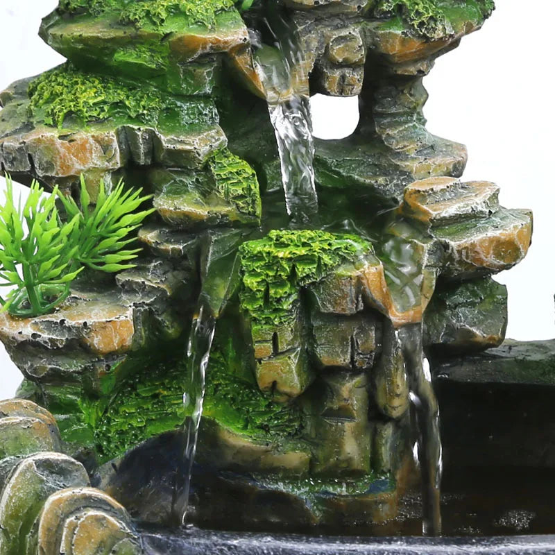 Feng Shui Water Fountain – Indoor Rockery Desktop Waterfall Decor (EU Plug)