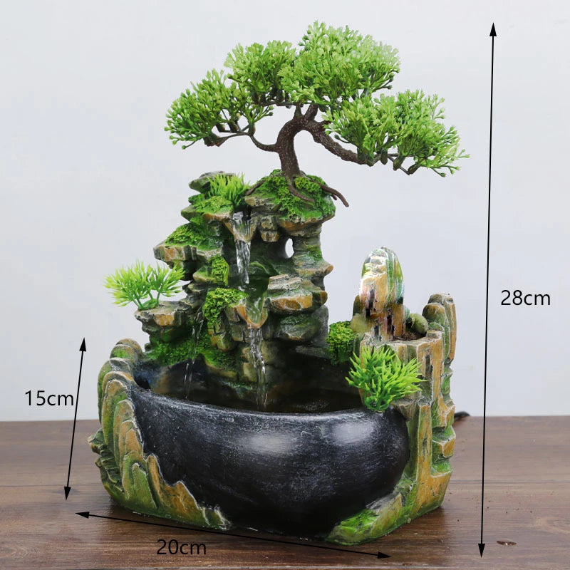Feng Shui Water Fountain – Indoor Rockery Desktop Waterfall Decor (EU Plug)