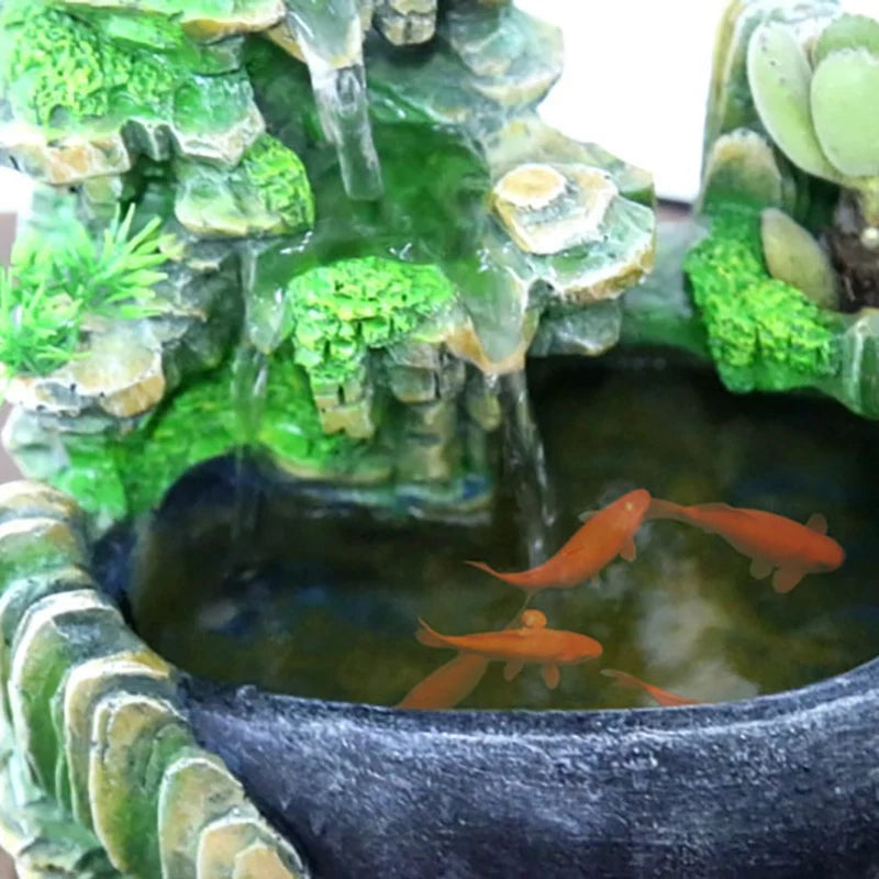 Feng Shui Water Fountain – Indoor Rockery Desktop Waterfall Decor (EU Plug)