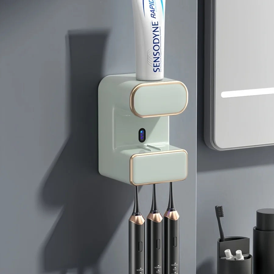 Smart UV Toothbrush & Toothpaste Dispenser Wall Mount