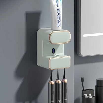 Smart UV Toothbrush & Toothpaste Dispenser Wall Mount