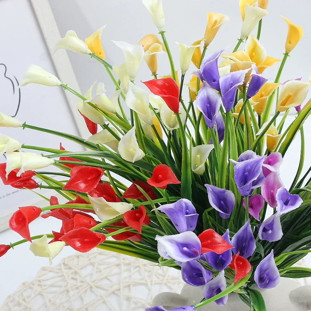 33cm Artificial Calla Lily Bouquet – Silk Flowers for Home & Wedding