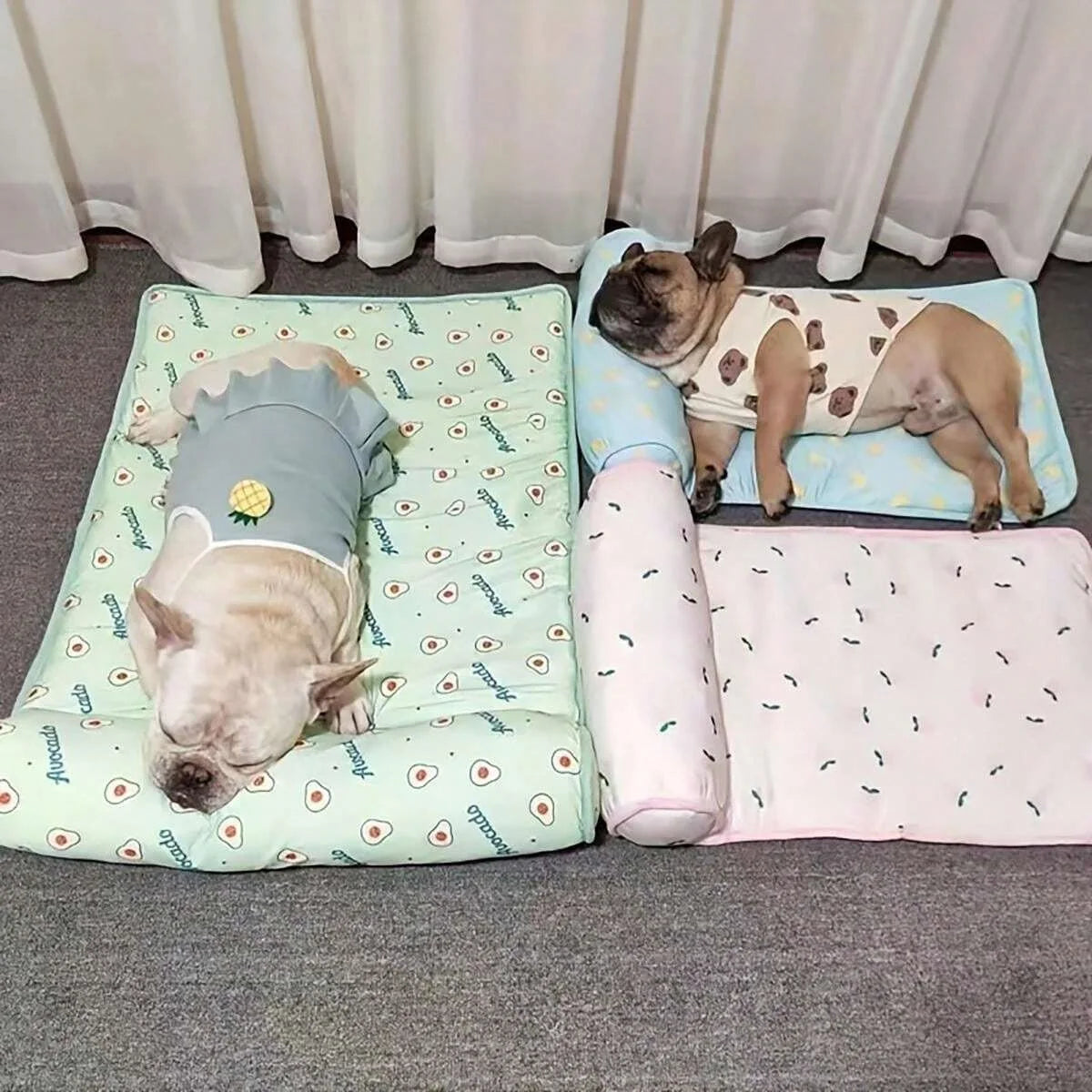Cooling Pet Mat with Pillow – Non-Slip Comfort for Dogs & Cats