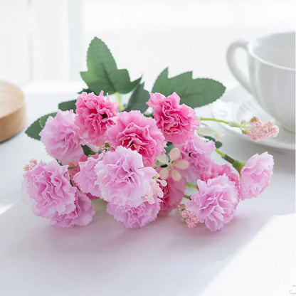 Mini Silk Carnation Stems – Elegant Floral Decor for Weddings & Home