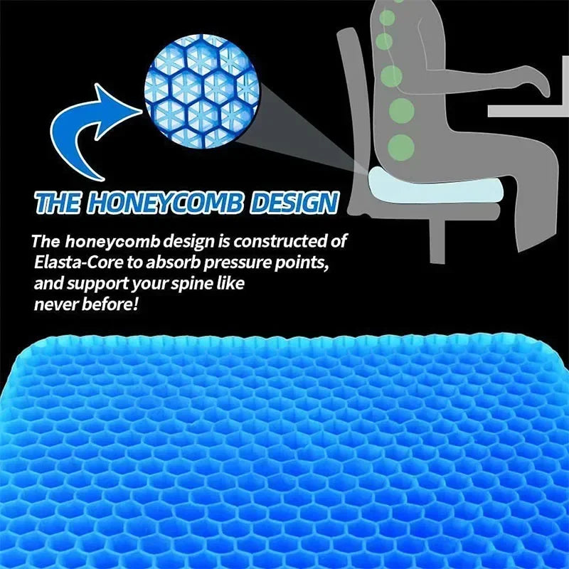Gel Seat Cushion – Soft & Breathable Chair Pad for Back & Hip Comfort