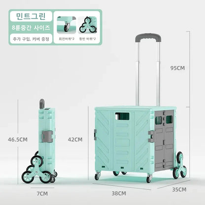 Folding Stairs-Friendly Shopping Trolley