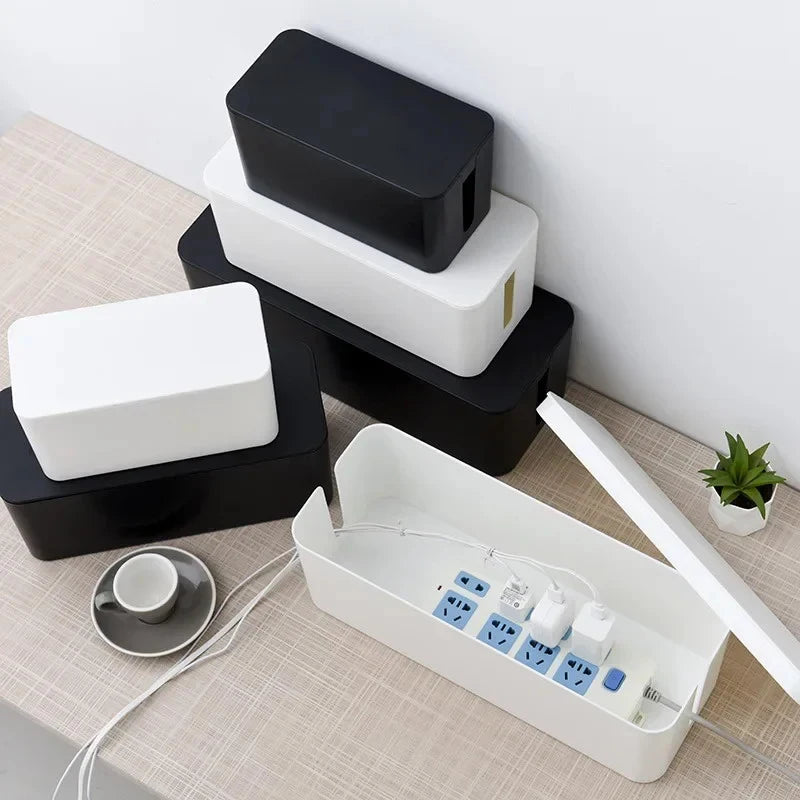 Cable Management Box – Wire & Power Strip Organizer Case