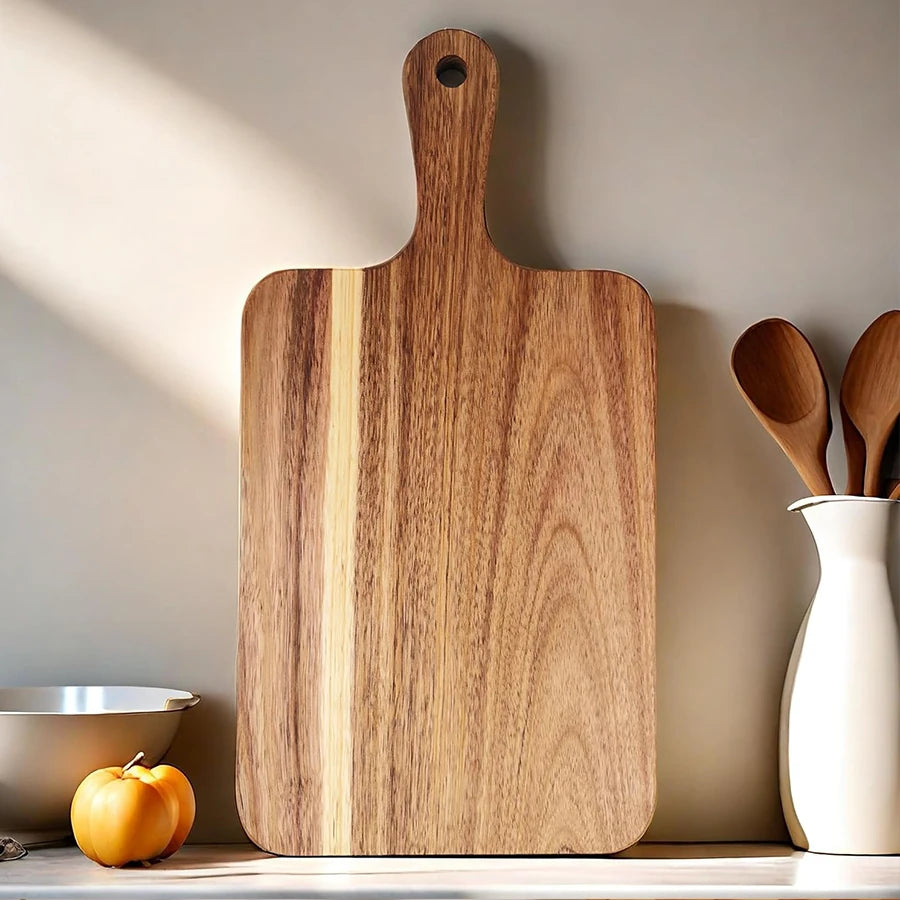 Acacia Wood Cutting Board – Charcuterie Board with Handle