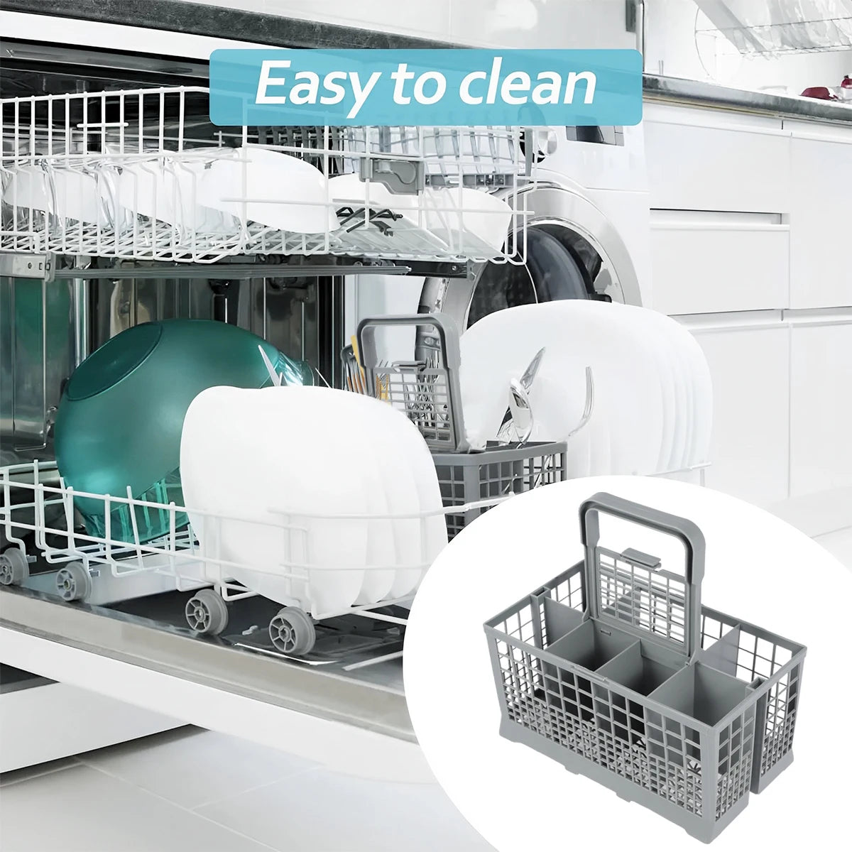 Universal Dishwasher Cutlery Basket – Foldable Organizer Replacement