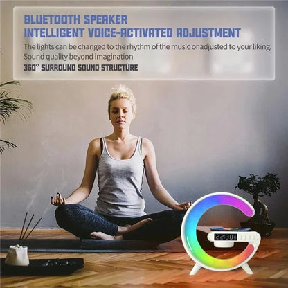 RGB Wireless Charging Station with Speaker | Aesthetic Bedside Essential