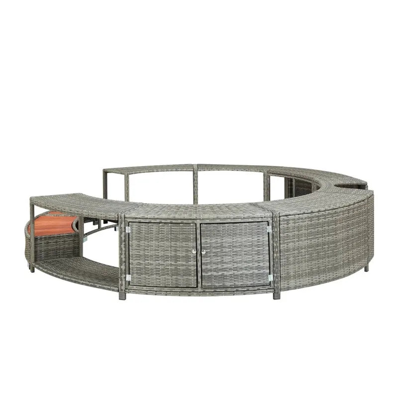 LuxeCurve Outdoor Rattan Sofa Set
