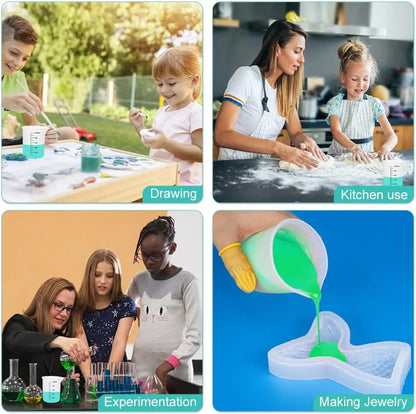 Silicone Measuring Cups 3PCS – 100ml for Resin & Crafts