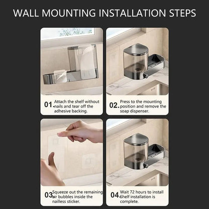 Wall Mounted Soap Dispenser With Sponge Holder