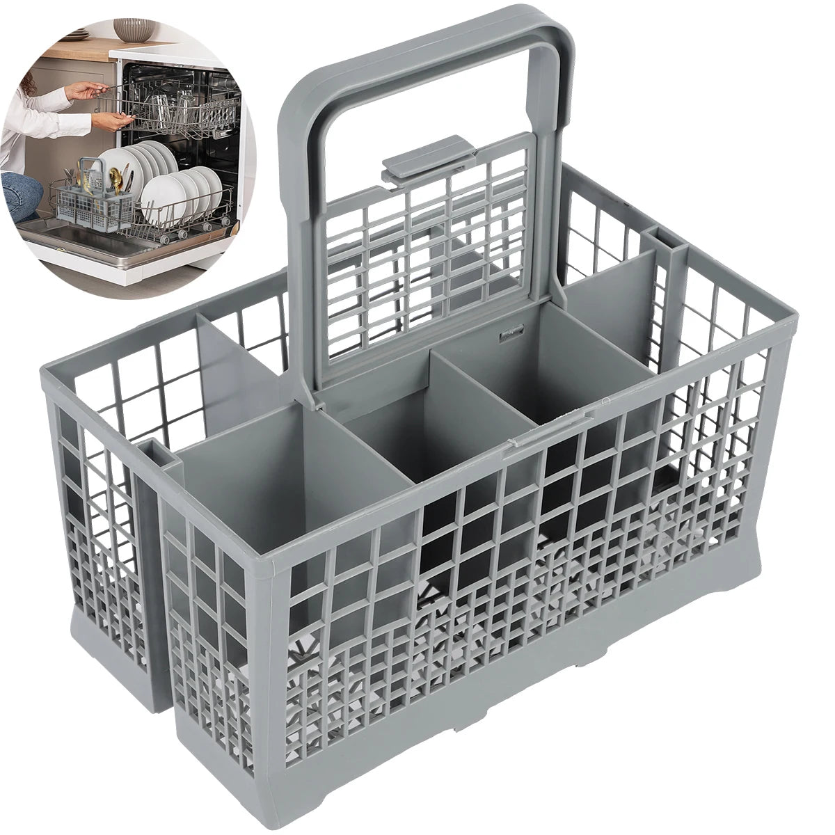 Universal Dishwasher Cutlery Basket – Foldable Organizer Replacement