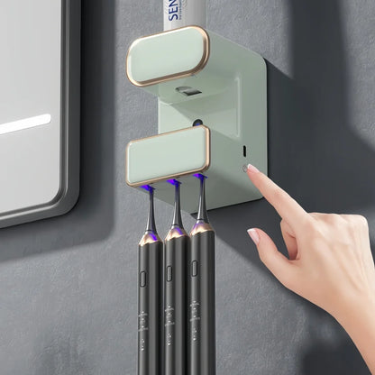 Smart UV Toothbrush & Toothpaste Dispenser Wall Mount