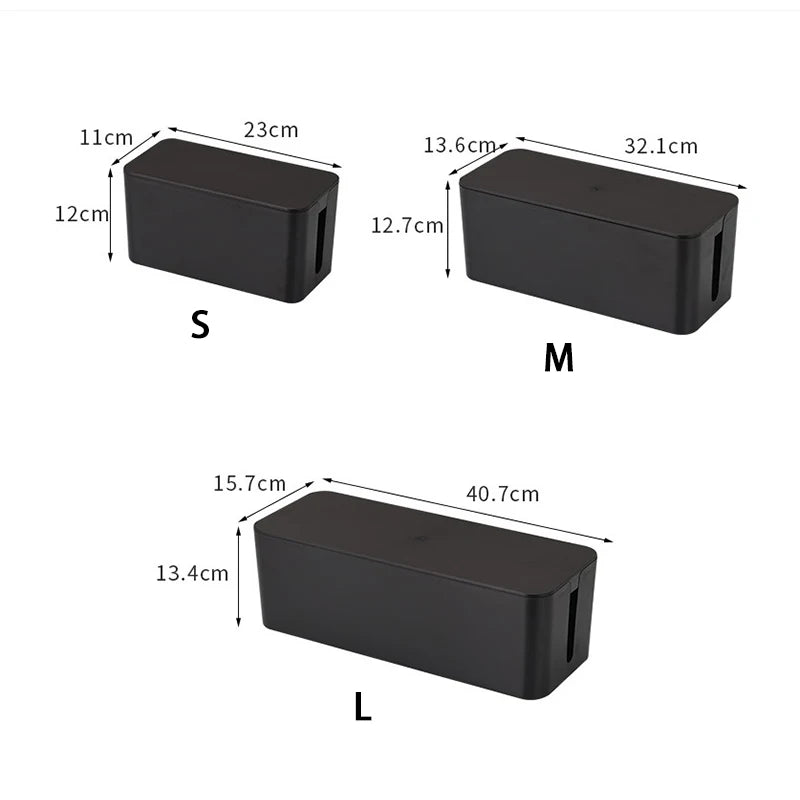Cable Management Box – Wire & Power Strip Organizer Case