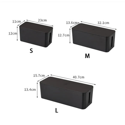 Cable Management Box – Wire & Power Strip Organizer Case
