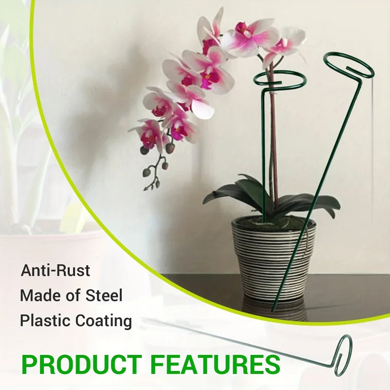 Adjustable Plant Support Stakes – Durable Metal Garden Support Rings